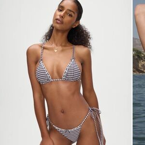 FRANKIES BIKINI NEW WITH TAGS SOLD OUT ONLINE Gingham Triangle Bikini Set